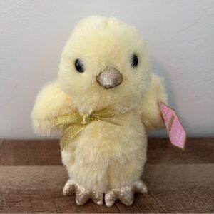 FAO Schwartz Sparklers Plush Chick 7” NWT Stuffed Animal Yellow Lovey Easter